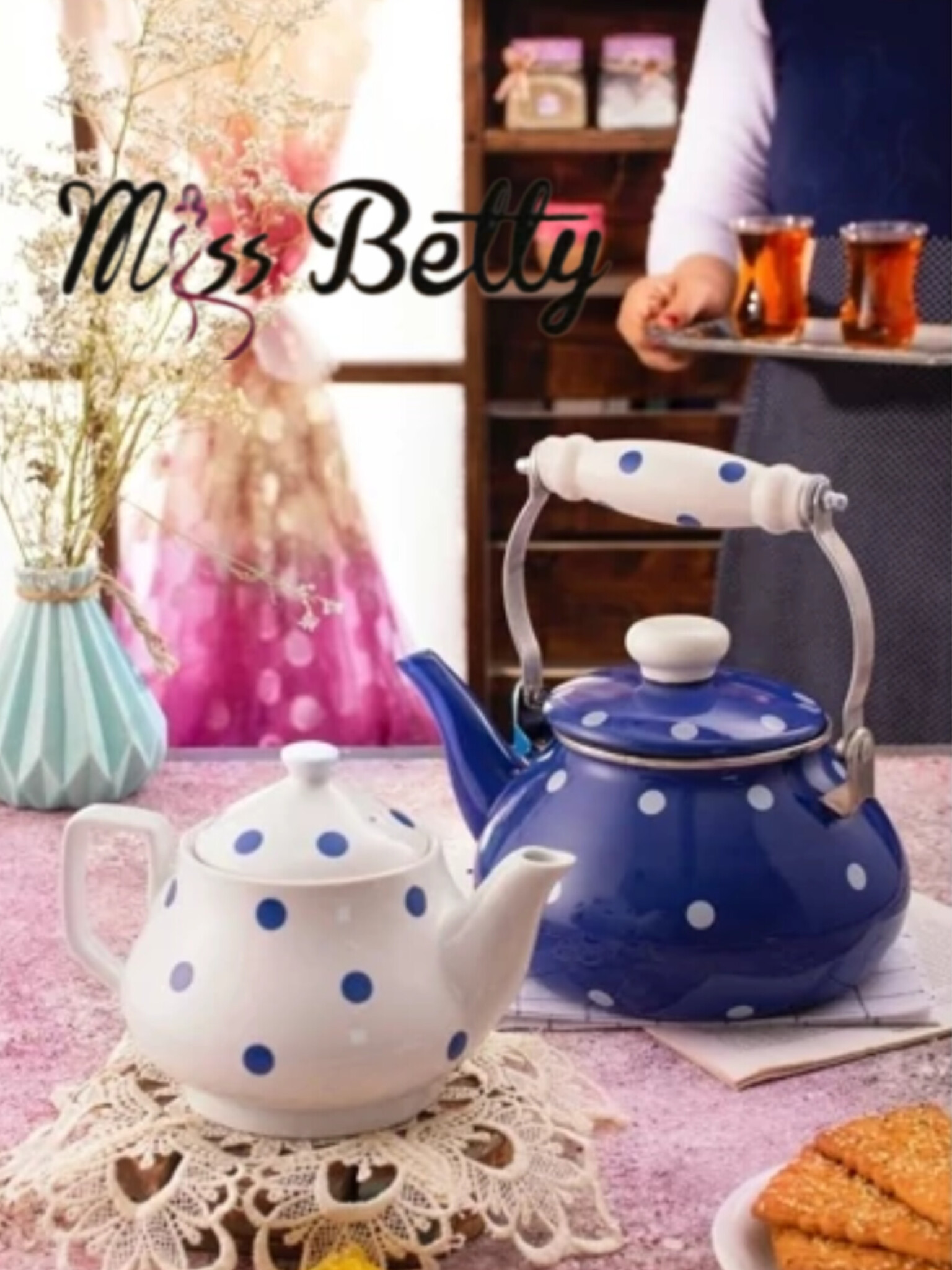 ست کتری قوری لعابی