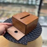 جعبه دستمال کاغذی چوبی مربع